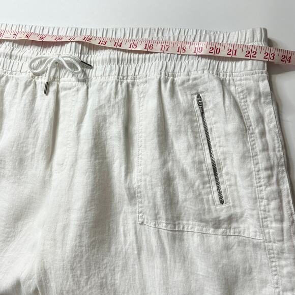 Athleta Cabo Linen Wide Leg Pants White Plus Size 24 Resort - Picture 8 of 11